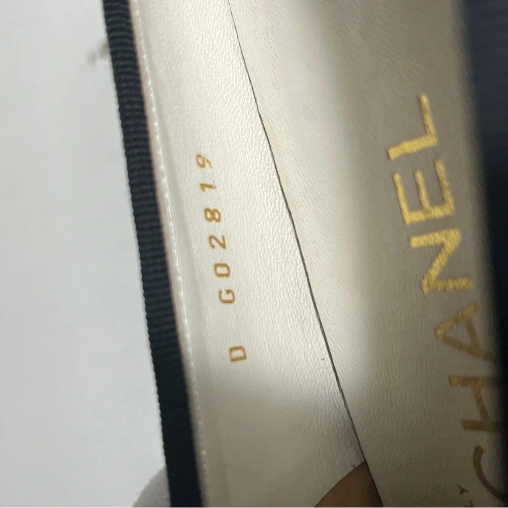 CHANEL Iridescent Ballet Flats with Black Cap Toe